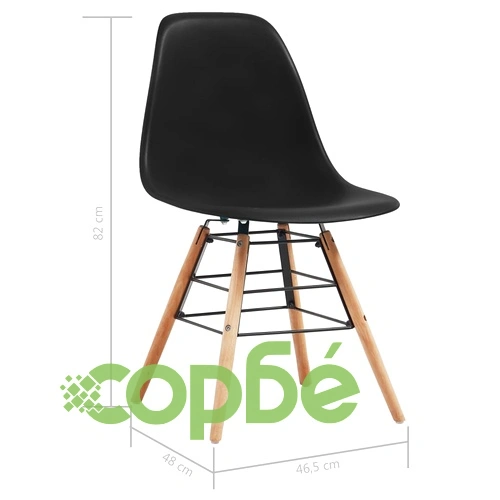 Трапезни столове, 4 бр, черни, пластмаса ➤ топ цена ➤ sorbe.bg