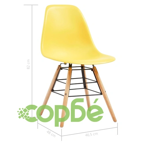 Трапезни столове, 6 бр, жълти, пластмаса ➤ топ цена ➤ sorbe.bg