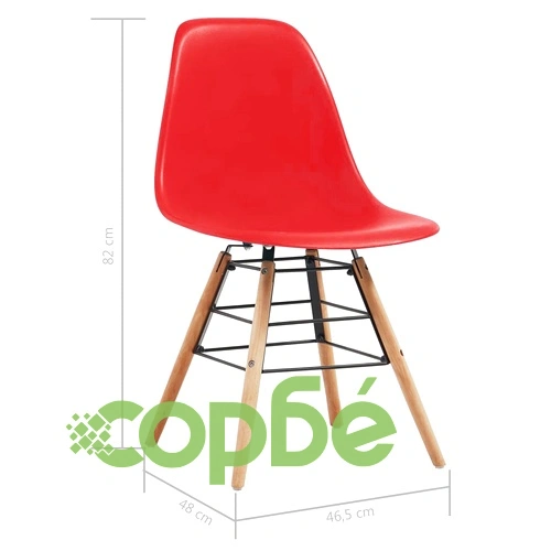 Трапезни столове, 4 бр, червени, пластмаса ➤ топ цена ➤ sorbe.bg