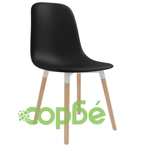 Трапезни столове, 6 бр, черни, пластмаса ➤ топ цена ➤ sorbe.bg
