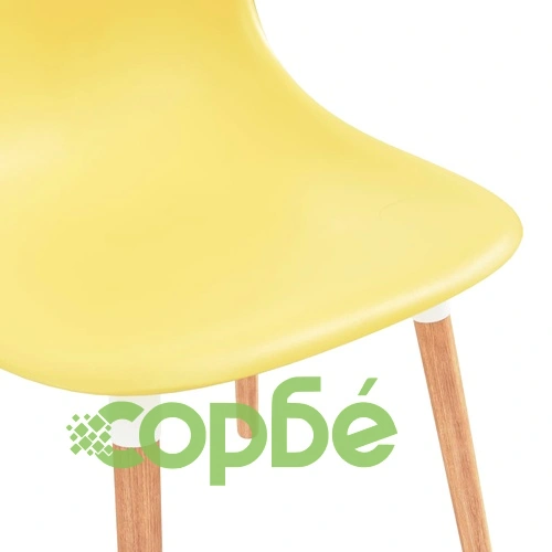 Трапезни столове, 6 бр, жълти, пластмаса ➤ топ цена ➤ sorbe.bg