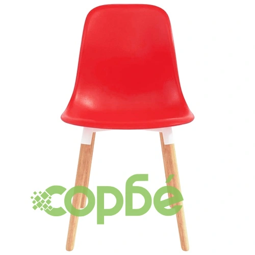 Трапезни столове, 6 бр, червени, пластмаса ➤ топ цена ➤ sorbe.bg