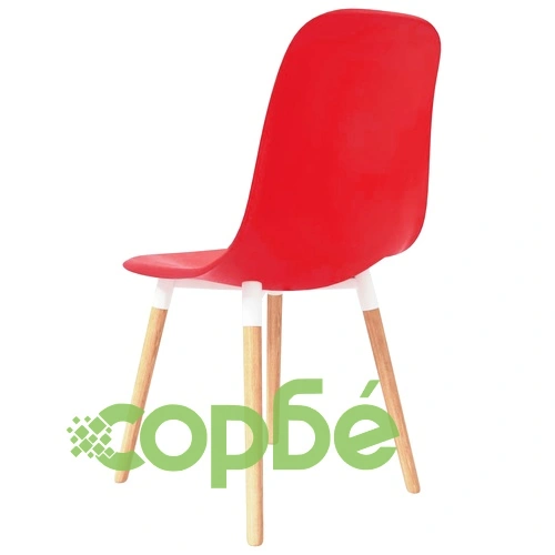 Трапезни столове, 6 бр, червени, пластмаса ➤ топ цена ➤ sorbe.bg