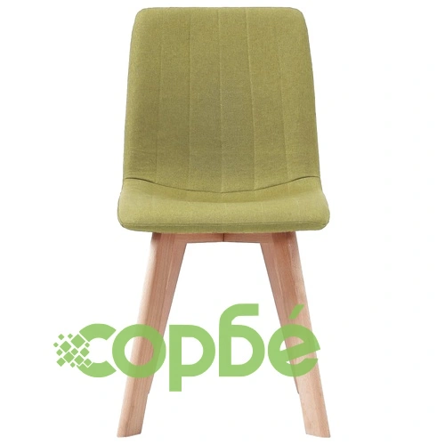 Трапезни столове, 4 бр, зелени, текстил ➤ топ цена ➤ sorbe.bg