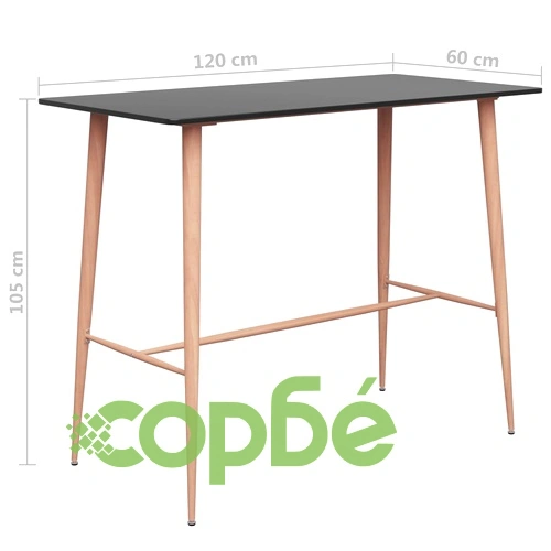 Бар маса, черна, 120x60x105 см ➤ топ цена ➤ sorbe.bg