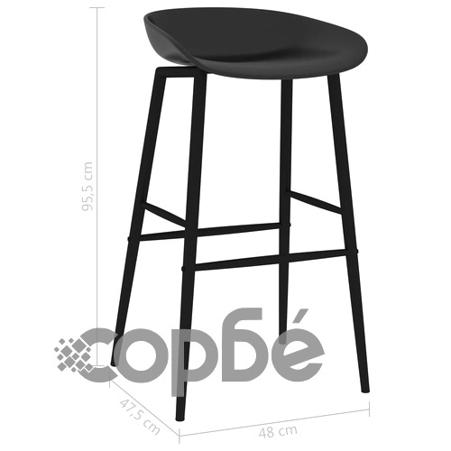 Бар столове, 2 бр, черни ➤ топ цена ➤ sorbe.bg