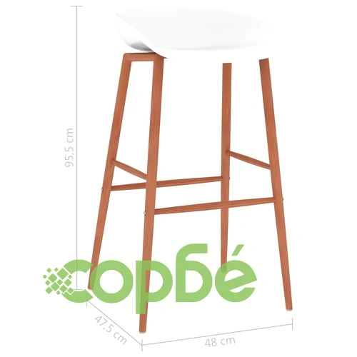 Бар столове, 2 бр, бели ➤ топ цена ➤ sorbe.bg