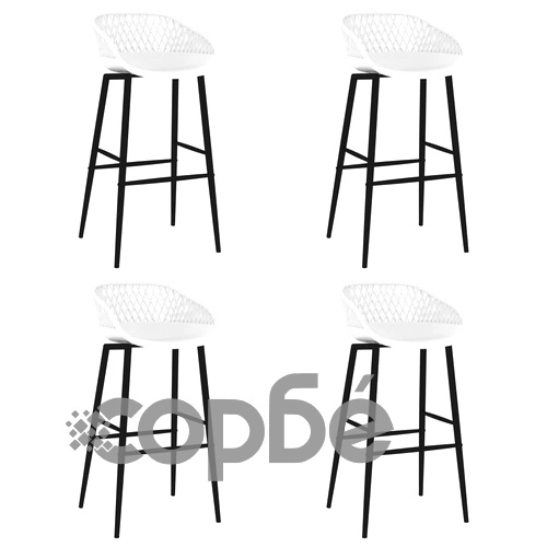 Бар столове, 4 бр, бели ➤ топ цена ➤ sorbe.bg