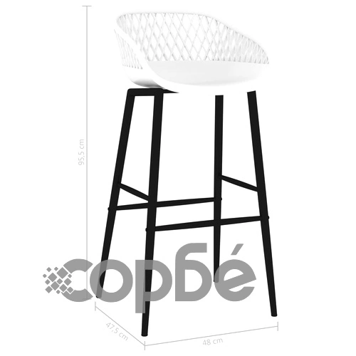 Бар столове, 4 бр, бели ➤ топ цена ➤ sorbe.bg