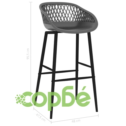 Бар столове, 4 бр, сиви ➤ топ цена ➤ sorbe.bg