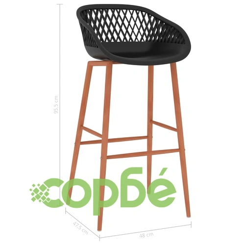 Бар столове, 4 бр, черни ➤ топ цена ➤ sorbe.bg