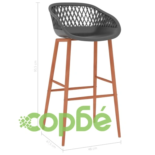 Бар столове, 4 бр, сиви ➤ топ цена ➤ sorbe.bg