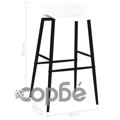 Бар столове, 4 бр, бели ➤ топ цена ➤ sorbe.bg