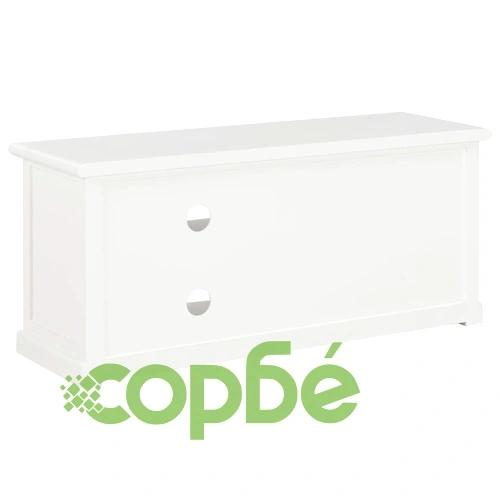 ТВ шкаф, бял, 90x30x40 cм, дърво ➤ топ цена ➤ sorbe.bg