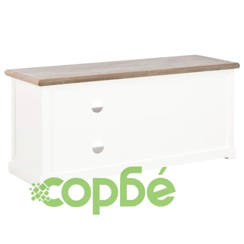 ТВ шкаф, бял, 90x30x40 cм, дърво ➤ топ цена ➤ sorbe.bg