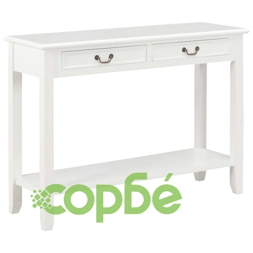 Конзолна маса, бяла, 110x35x80 cм, дърво ➤ топ цена ➤ sorbe.bg
