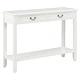 Конзолна маса, бяла, 110x35x80 cм, дърво