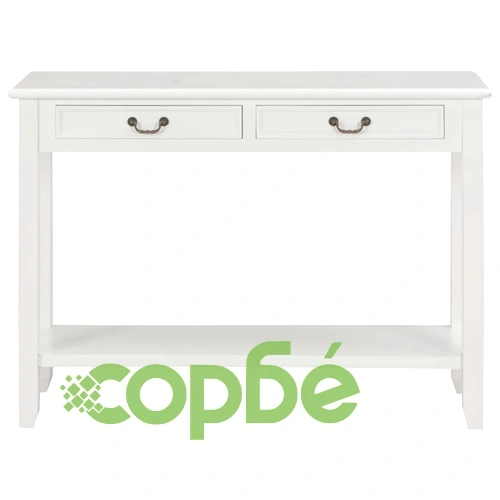 Конзолна маса, бяла, 110x35x80 cм, дърво ➤ топ цена ➤ sorbe.bg