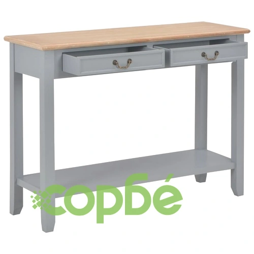 Конзолна маса, сива, 110x35x80 cм, дърво ➤ топ цена ➤ sorbe.bg