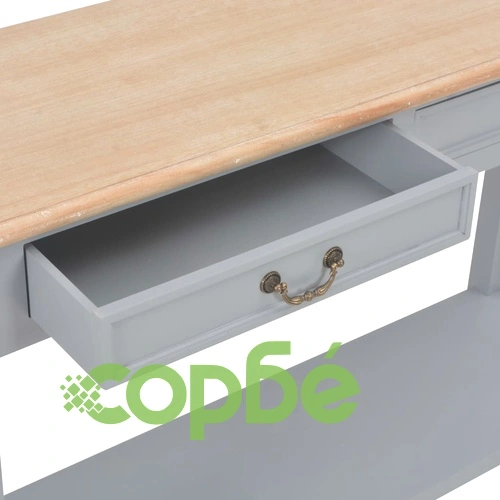 Конзолна маса, сива, 110x35x80 cм, дърво ➤ топ цена ➤ sorbe.bg