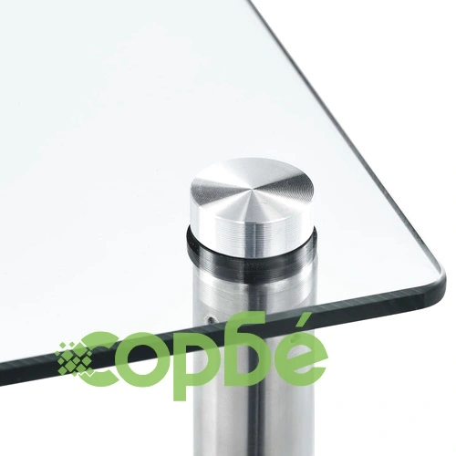 Етажерка с 6 рафта, прозрачна, 40x40x160 см, закалено стъкло ➤ топ цена ➤ sorbe.bg