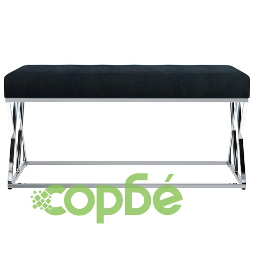 Пейка, 97 см, черно кадифе и неръждаема стомана ➤ топ цена ➤ sorbe.bg