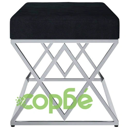 Пейка, 97 см, черно кадифе и неръждаема стомана ➤ топ цена ➤ sorbe.bg