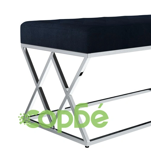 Пейка, 97 см, черно кадифе и неръждаема стомана ➤ топ цена ➤ sorbe.bg