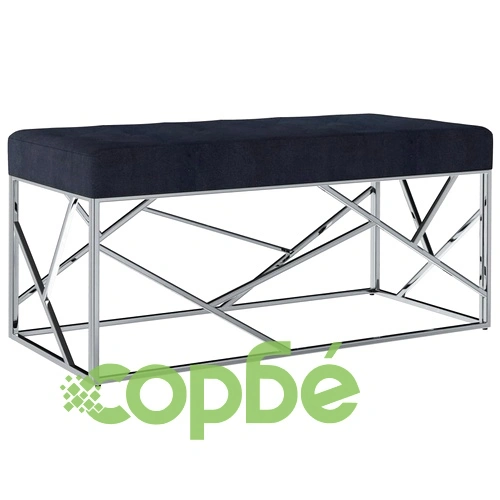 Пейка, 97 см, черно кадифе и неръждаема стомана ➤ топ цена ➤ sorbe.bg