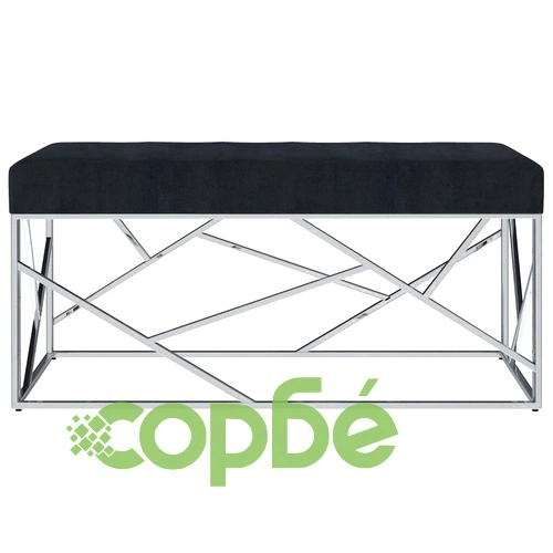 Пейка, 97 см, черно кадифе и неръждаема стомана ➤ топ цена ➤ sorbe.bg