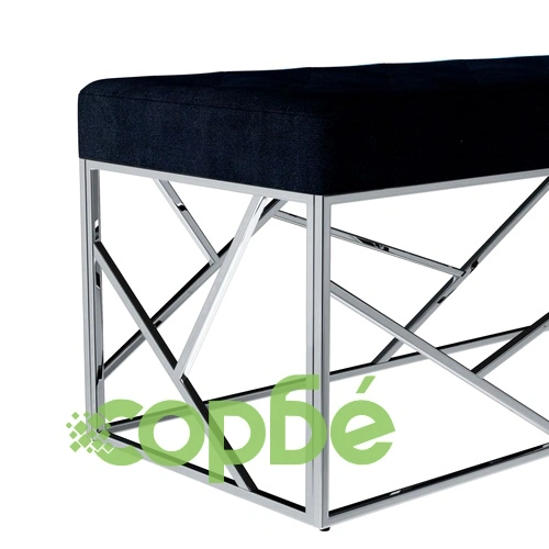 Пейка, 97 см, черно кадифе и неръждаема стомана ➤ топ цена ➤ sorbe.bg