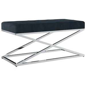 Пейка, 97 см, черно кадифе и неръждаема стомана