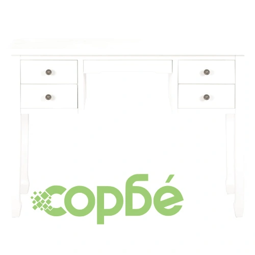 Бюро, бяло, 110x40x80 см, масивна дървесина ➤ топ цена ➤ sorbe.bg