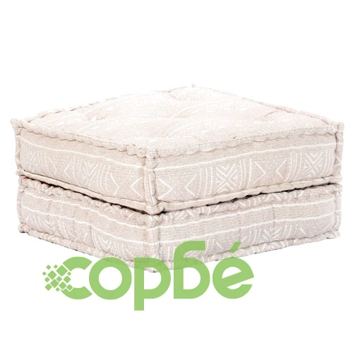 3-местен модулен пуф, бежов, текстил ➤ топ цена ➤ sorbe.bg