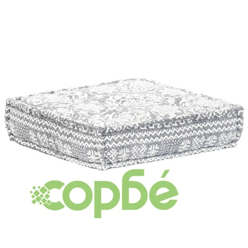 2-местен модулен пуф, светлосив, текстил ➤ топ цена ➤ sorbe.bg