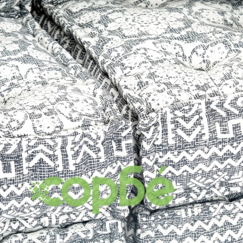 2-местен модулен пуф, светлосив, текстил ➤ топ цена ➤ sorbe.bg