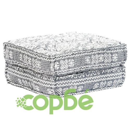 4-местен модулен пуф, светлосив, текстил ➤ топ цена ➤ sorbe.bg