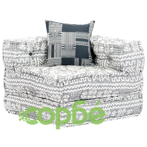 4-местен модулен пуф, светлосив, текстил ➤ топ цена ➤ sorbe.bg