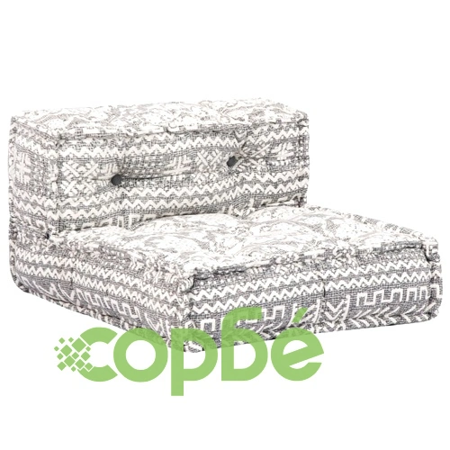 4-местен модулен пуф, светлосив, текстил ➤ топ цена ➤ sorbe.bg