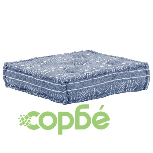 2-местен модулен пуф, индиго, текстил ➤ топ цена ➤ sorbe.bg