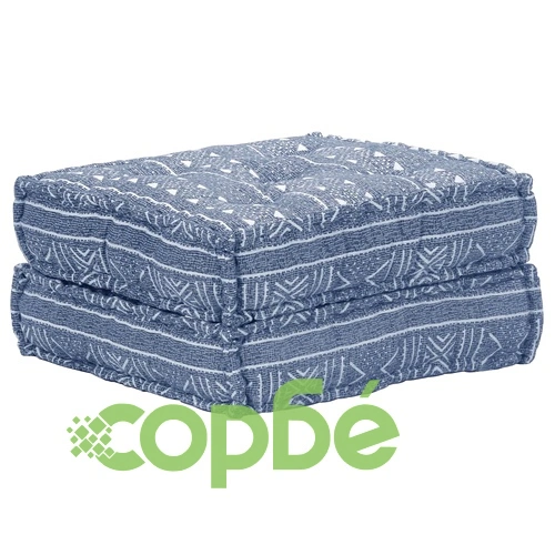 3-местен модулен пуф, индиго, текстил ➤ топ цена ➤ sorbe.bg