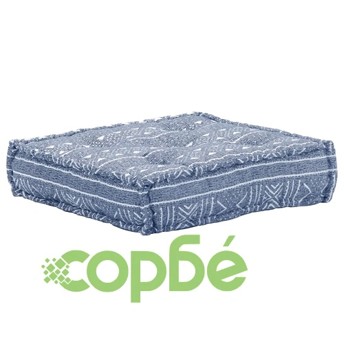 3-местен модулен пуф, индиго, текстил ➤ топ цена ➤ sorbe.bg