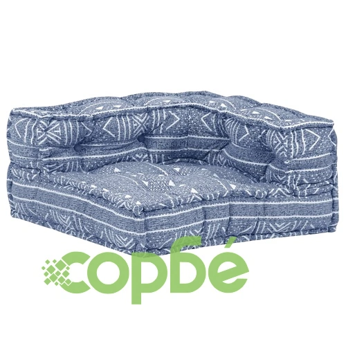 3-местен модулен пуф, индиго, текстил ➤ топ цена ➤ sorbe.bg