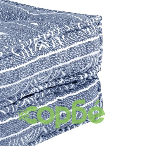 3-местен модулен пуф, индиго, текстил ➤ топ цена ➤ sorbe.bg