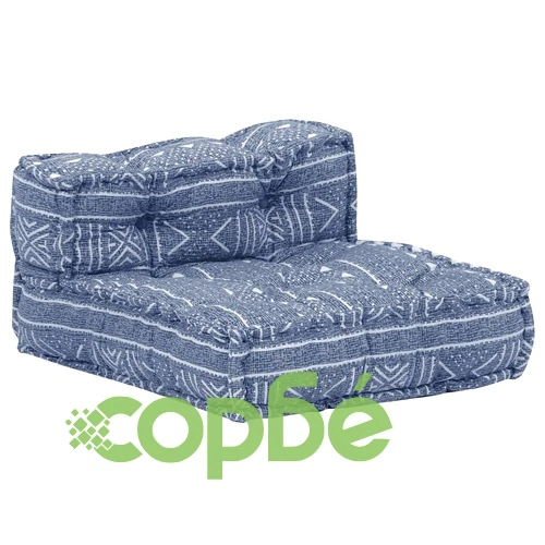 3-местен модулен пуф, индиго, текстил ➤ топ цена ➤ sorbe.bg