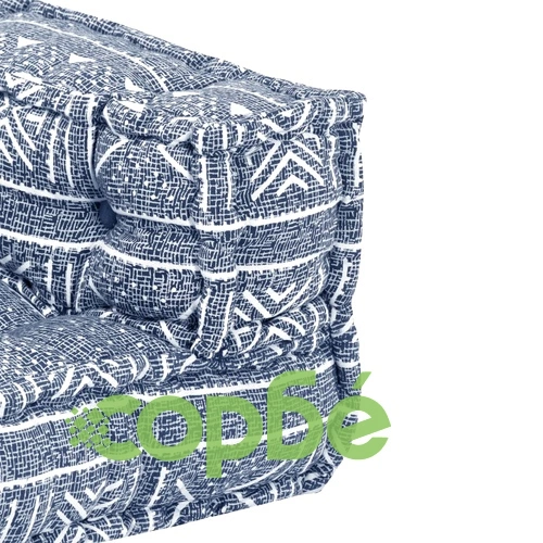 2-местен модулен пуф, индиго, текстил ➤ топ цена ➤ sorbe.bg