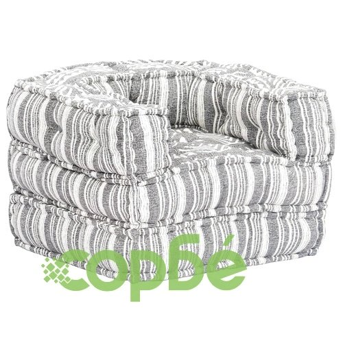 Модулен пуф, сиви ивици, текстил ➤ топ цена ➤ sorbe.bg