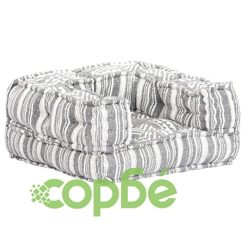 Модулен пуф, сиви ивици, текстил ➤ топ цена ➤ sorbe.bg