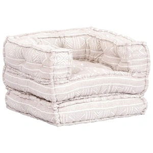 Единичен модулен пуф, бежов, плат