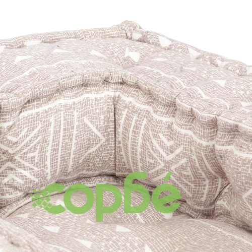 Единичен модулен пуф, бежов, плат ➤ топ цена ➤ sorbe.bg